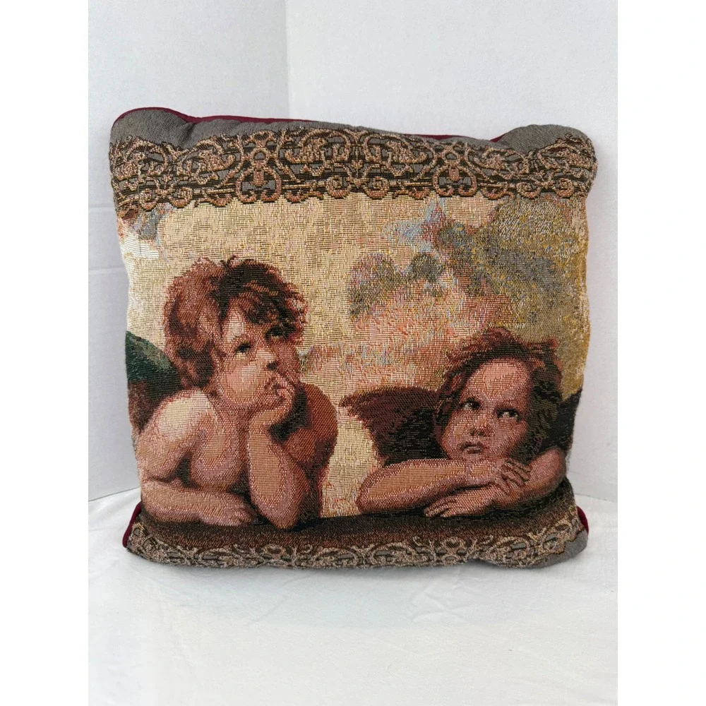 Vintage 90s Whimsical Whimsigoth Throw Pillows Butterfly Cherubs Angels Romantic
